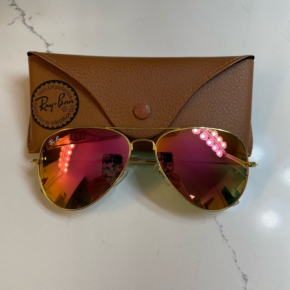 SOLD Ray-Ban pink flash aviator sunglasses
